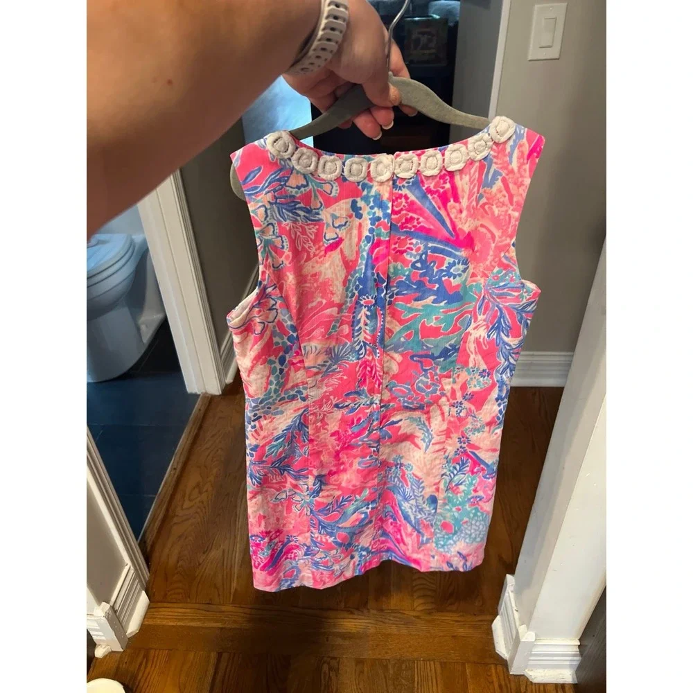 Lilly Pulitzer Girls Mini Mila Shift Dress Light Pascha‎ Pink Aquadesiac 12